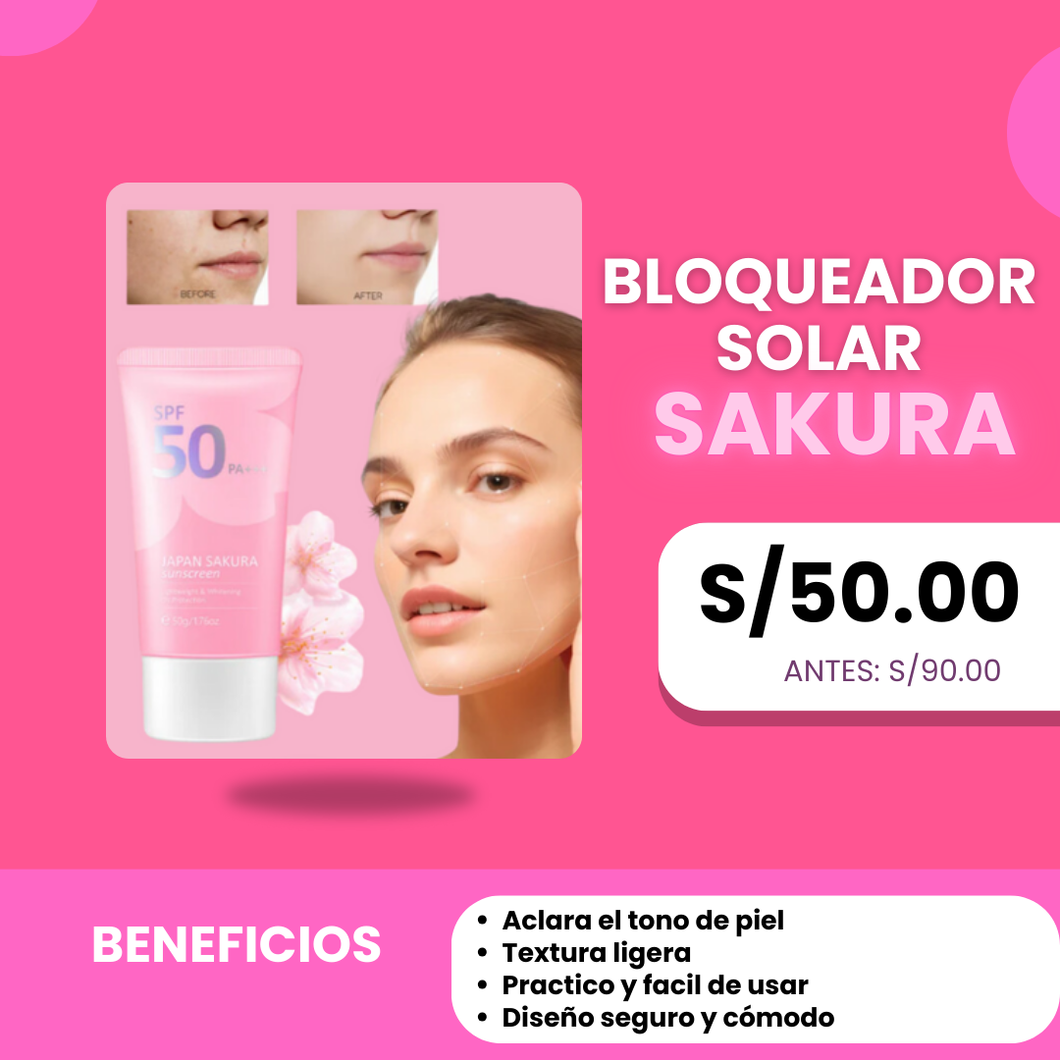 😍🌞BLOQUEADOR SOLAR JAPAN SAKURA SPF 50 + ENVIÓ GRATIS😍🌞